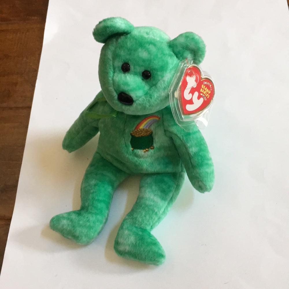 Ty Beanie Babies Bear Killarney Bear Pot of Gold